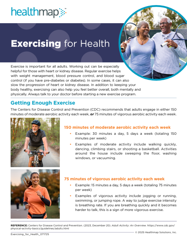Healthmap Exercising for Health